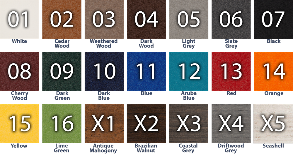 Kanyon Poly Furniture finish color samples